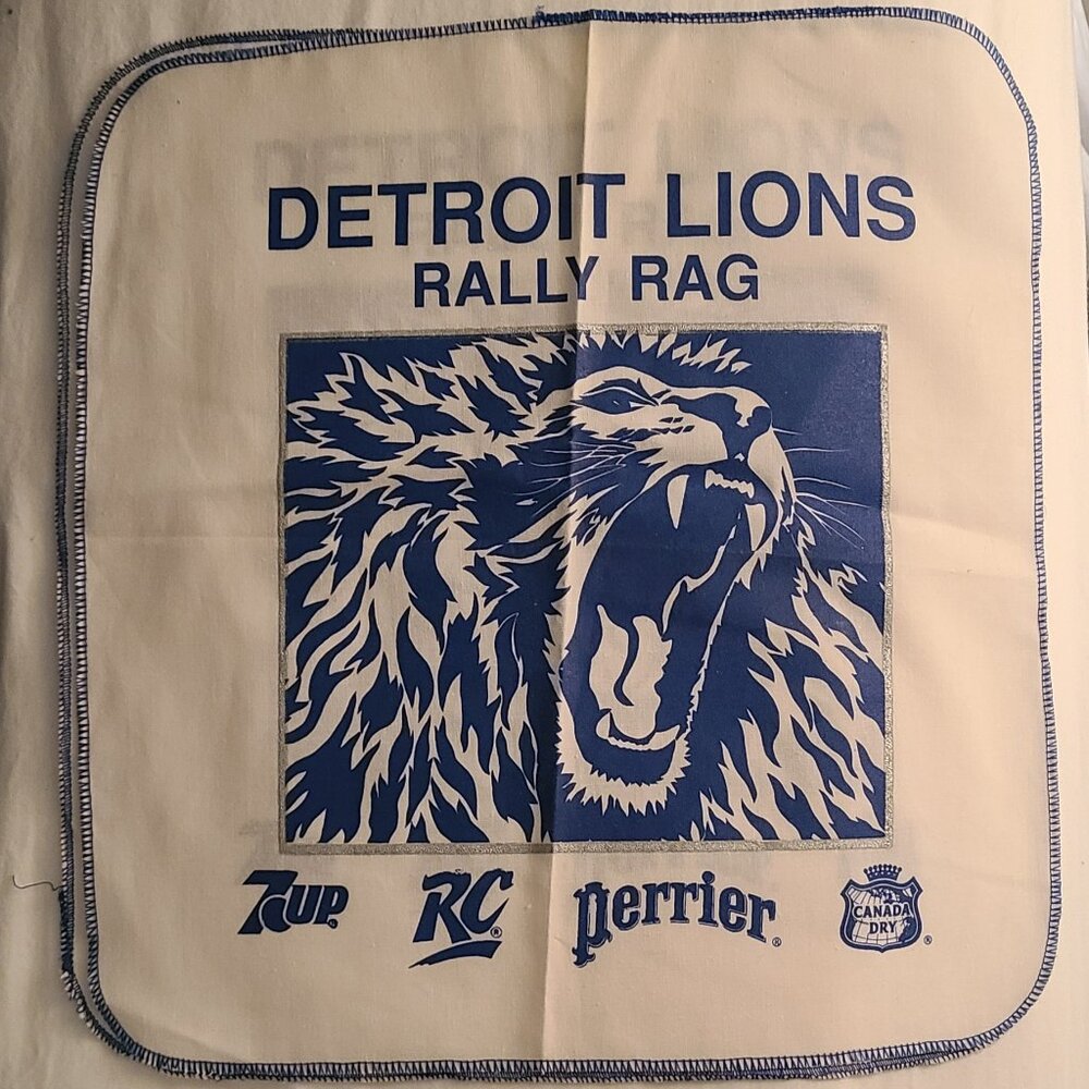 Detroit Lions Rally Rag NFL Football Vintage 7up RC Cola Perrier Canada Dry RARE